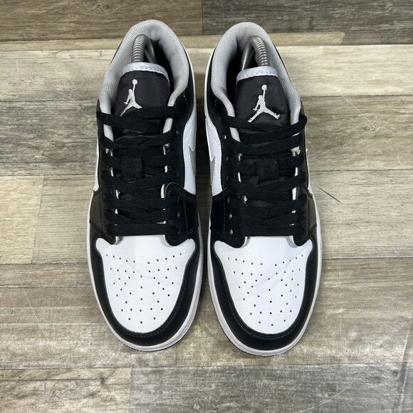 Nike Air Jordan 1 Low Retro Shadow Toe Men's 7 Black White Gray Shoes 553558-040 - Picture 3 of 8